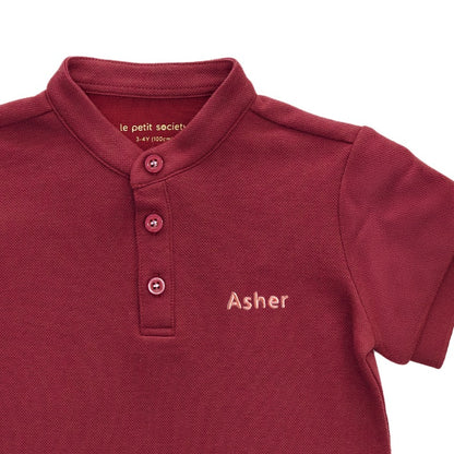Polo Series - Boys Polo Shirt in Red by Le Petit Society — image 3