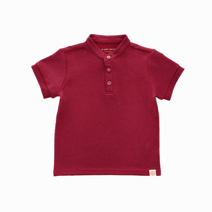Polo Series - Boys Polo Shirt in Red by Le Petit Society — image 4