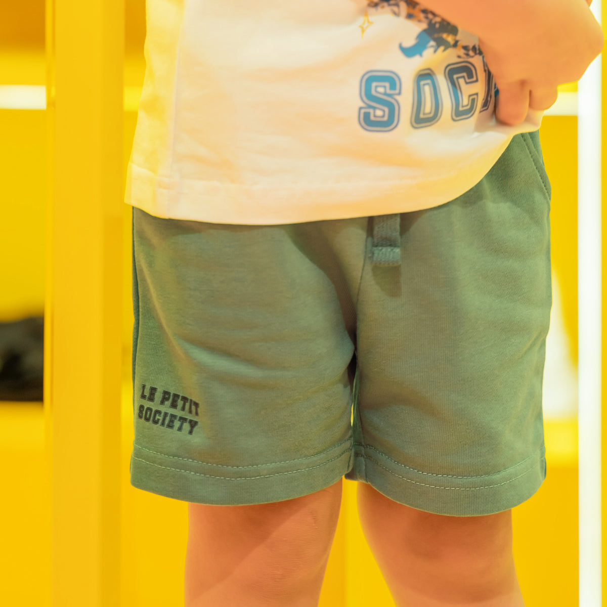 Dragon Streetwear - Kids Shorts in Green by Le Petit Society — image 4