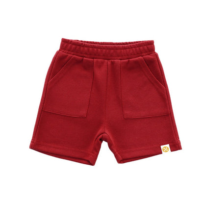 Kids Shorts in Red by Le Petit Society — image 2