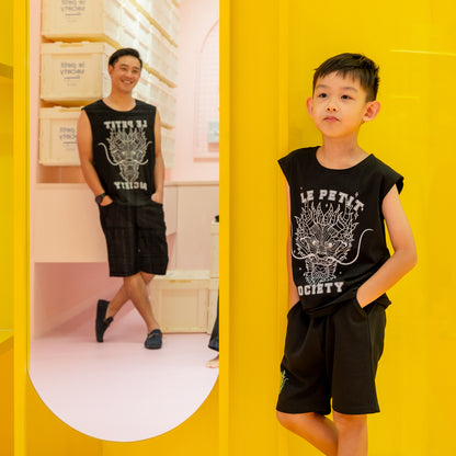 Dragon Streetwear - Kids Shorts in Black by Le Petit Society — image 6