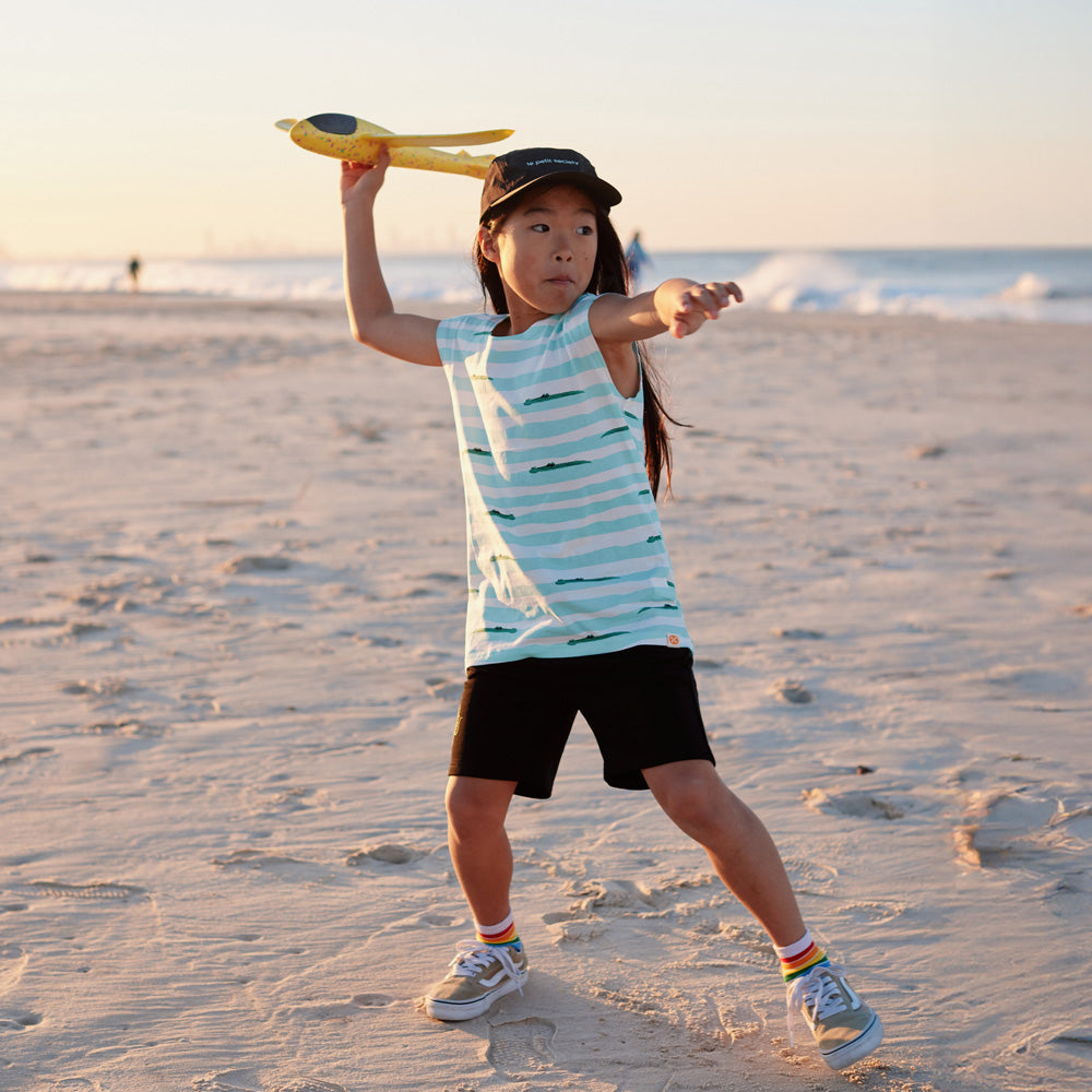 Rainbow Series - Kids Crew Socks in White by Le Petit Society — image 3