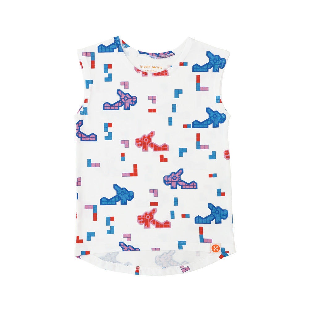 A Singapore Series - Kids Tank in Dragon Playground Print by Le Petit Society — image 3
