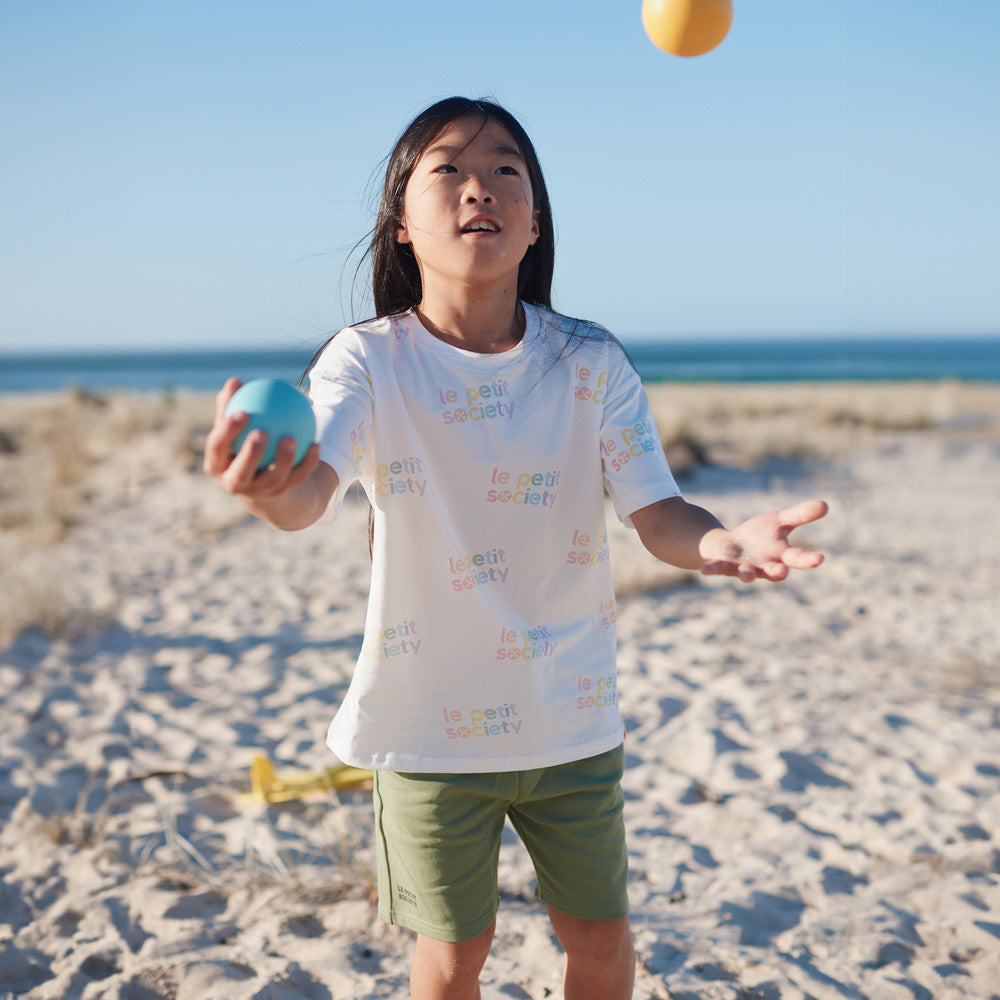 Made For Play - Kids Tee in Rainbow Logo by Le Petit Society — image 4