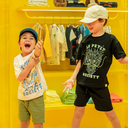 Dragon Streetwear - Kids Shorts in Green by Le Petit Society — image 6