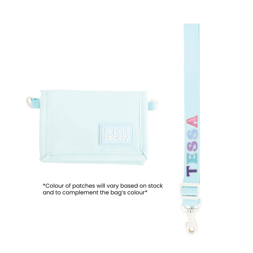 Kids Wallet With Lanyard in Ice Blue by Le Petit Society — image 4