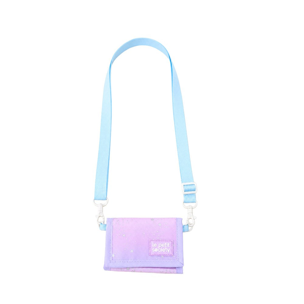 Kids Wallet With Lanyard - Metallic Galaxy