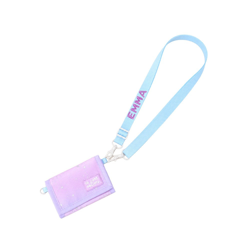 Kids Wallet With Lanyard - Metallic Galaxy