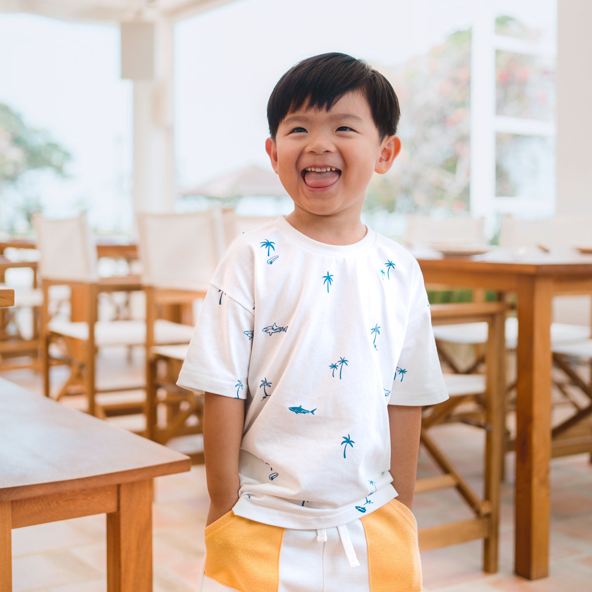 Resort Series - Kids Boxy Tee in Surf Print by Le Petit Society — image 3