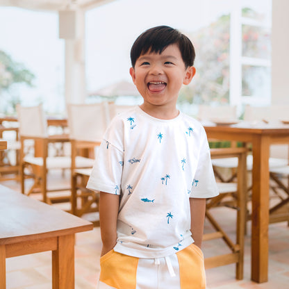 Resort Series - Kids Boxy Tee in Surf Print by Le Petit Society — image 3