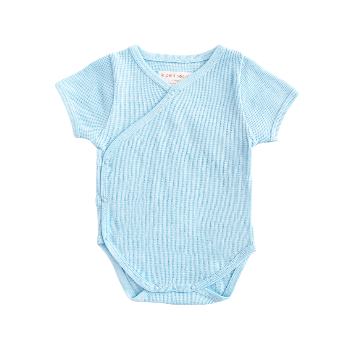 Baby Organic Kimono Romper in Blue by Le Petit Society — image 5