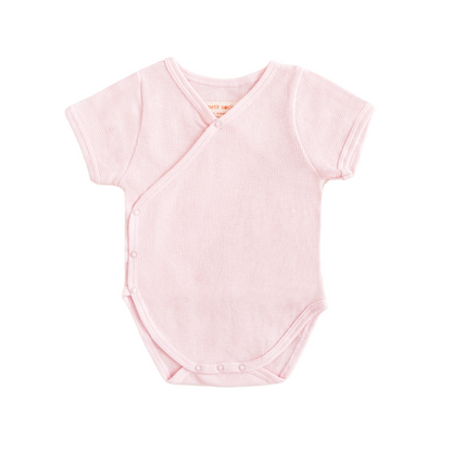 Baby Organic Kimono Romper in Pink by Le Petit Society — image 5