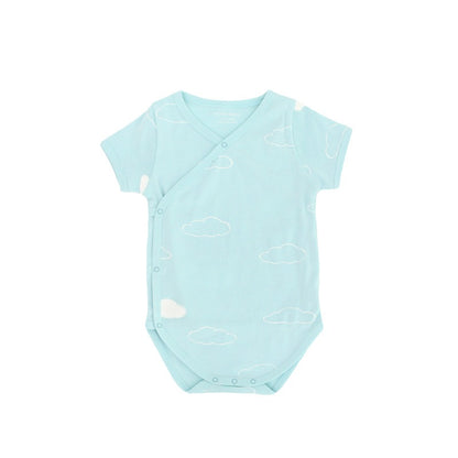 Baby Organic Kimono Romper in Cloud Print by Le Petit Society — image 7