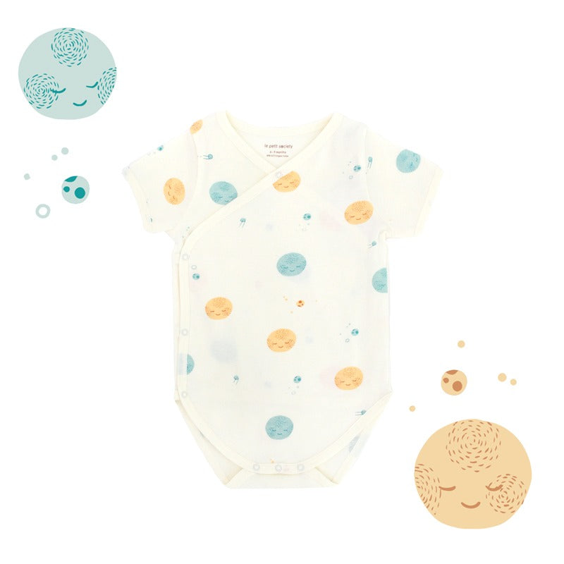Baby Organic Kimono Romper in Planets Print by Le Petit Society — image 6