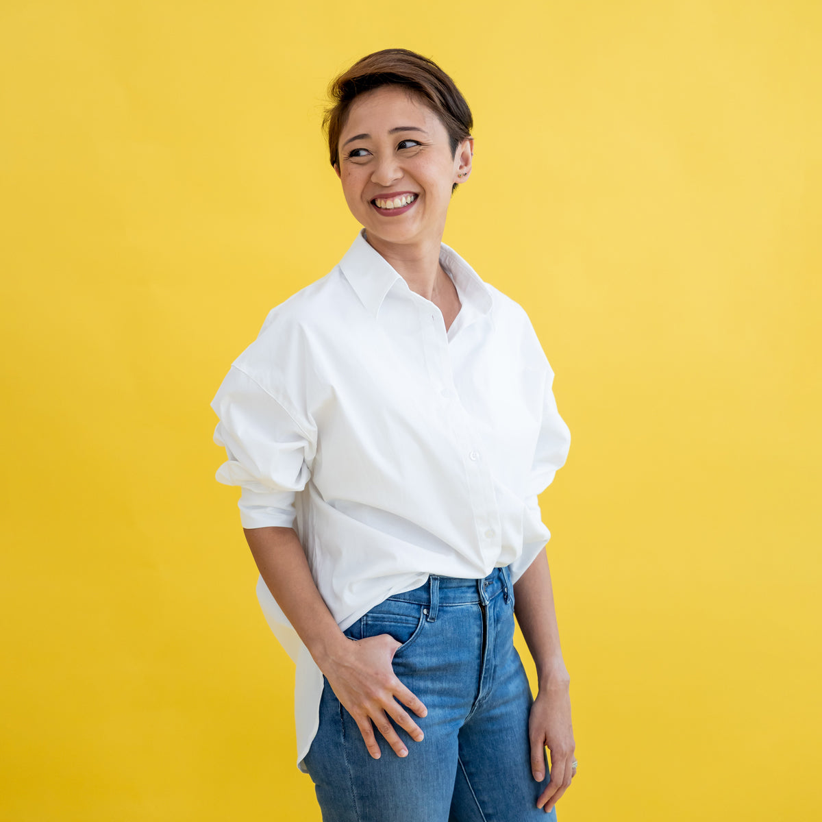 Mama & Mini in Ladies Cotton White Shirt by Le Petit Society — image 12