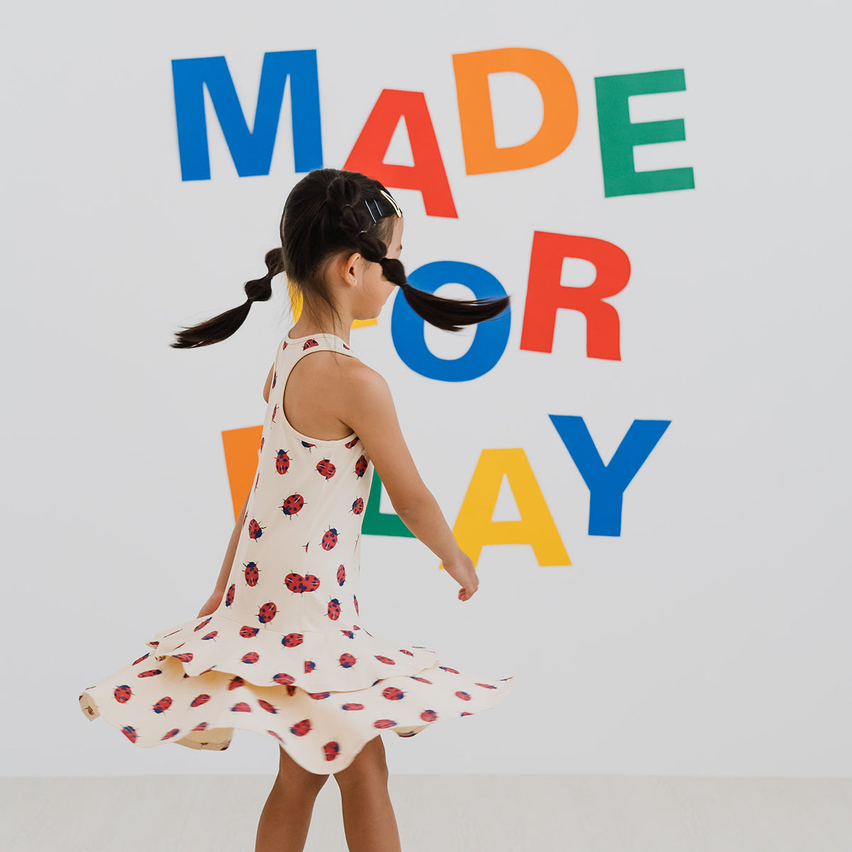 Made For Play - Girls Skater Dress in Ladybug Print by Le Petit Society — image 3
