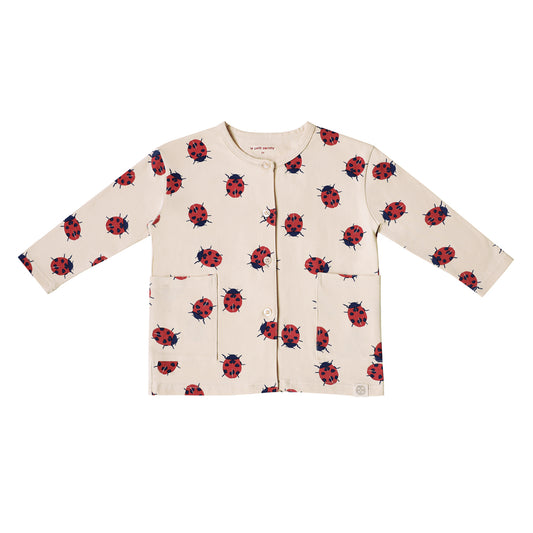 Made For Play - Kids Cardigan in Ladybug Print by Le Petit Society