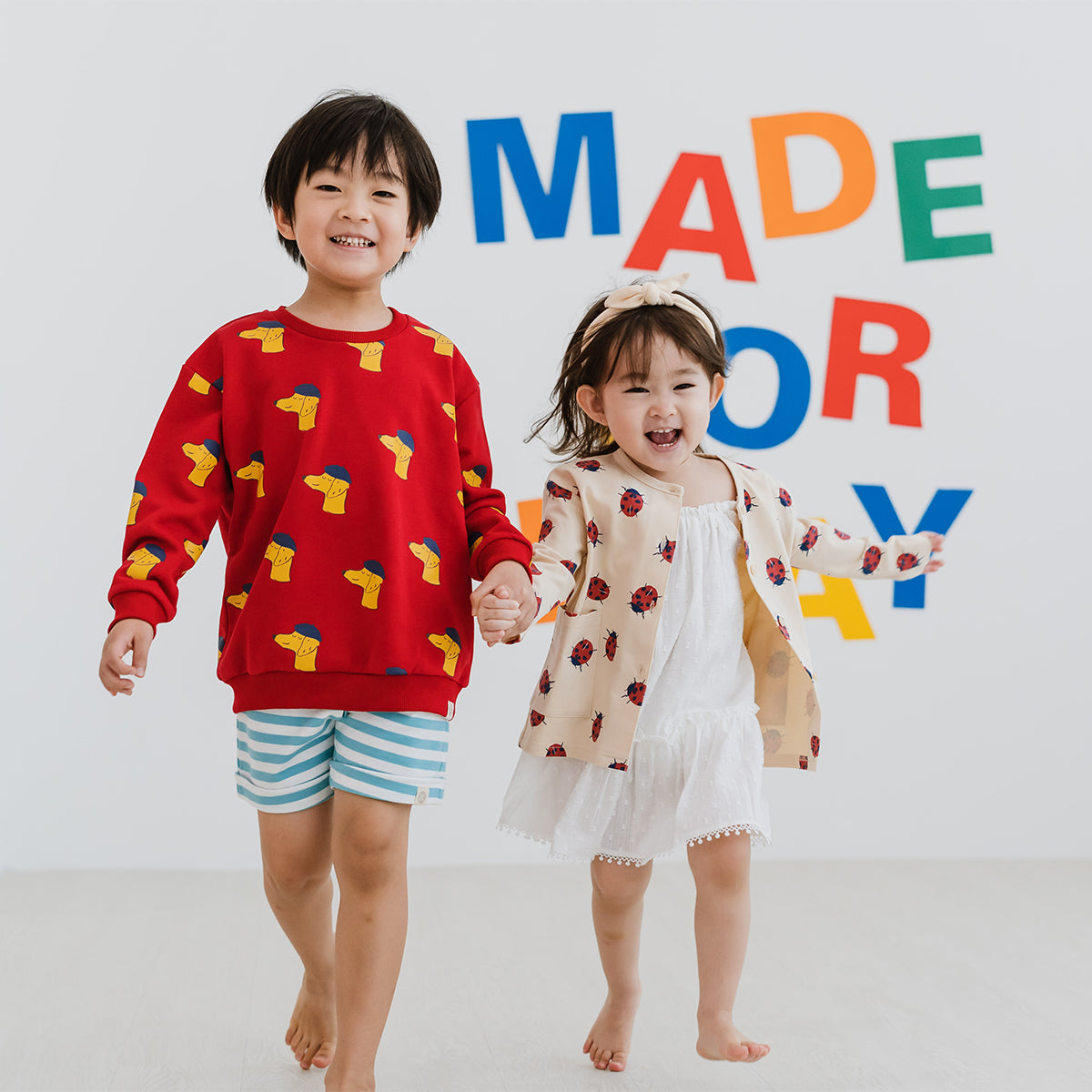 Made For Play - Kids Cardigan in Ladybug Print by Le Petit Society — image 3