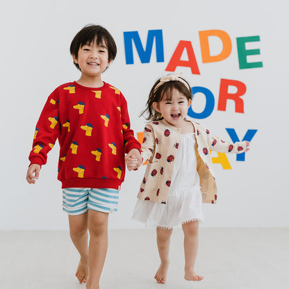 Made For Play - Kids Cardigan in Ladybug Print by Le Petit Society — image 3