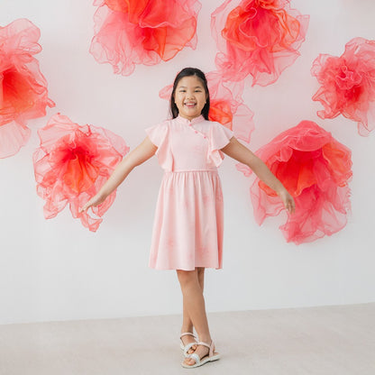 Heritage Series - Girls Cheongsam in Pink Lilies by Le Petit Society