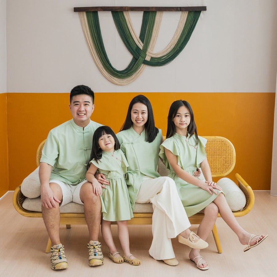 Heritage Series - Girls Cheongsam in Jade by Le Petit Society — image 3