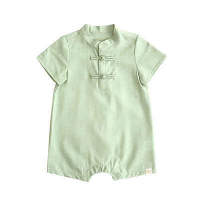 Heritage Series - Baby Boy Romper in Jade by Le Petit Society — image 2