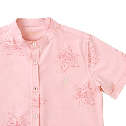 Heritage Series - Boys Shirt in Pink Lilies by Le Petit Society — image 4
