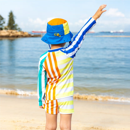 Rash Swim Top in Rainbow Stripes by Le Petit Society — image 4