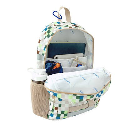 Single Pocket Backpack and Lunch Bag Bundle in Arcade Sand by Le Petit Society — image 7