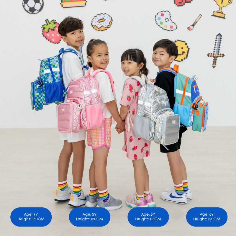 Mini Backpack and Lunch Bag Bundle in Pink Puffer by Le Petit Society — image 4