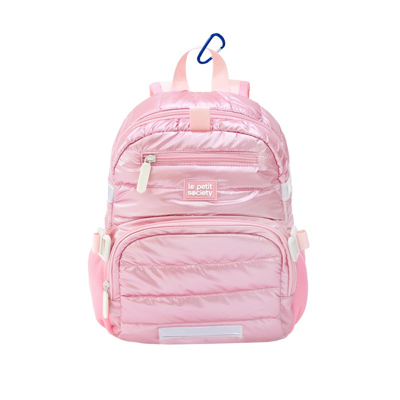 Mini Backpack and Lunch Bag Bundle in Pink Puffer by Le Petit Society — image 6