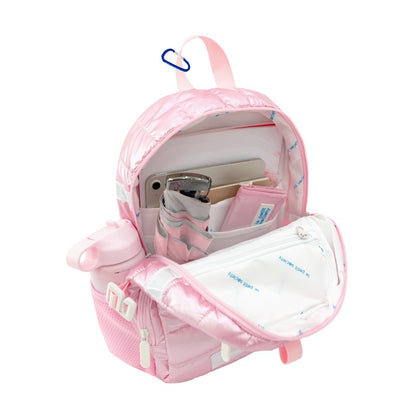 Mini Backpack and Lunch Bag Bundle in Pink Puffer by Le Petit Society — image 7
