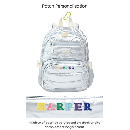 Mini Backpack in Silver Puffer by Le Petit Society — image 8