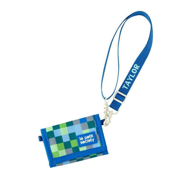 Kids Wallet With Lanyard in Arcade Blue by Le Petit Society — image 5