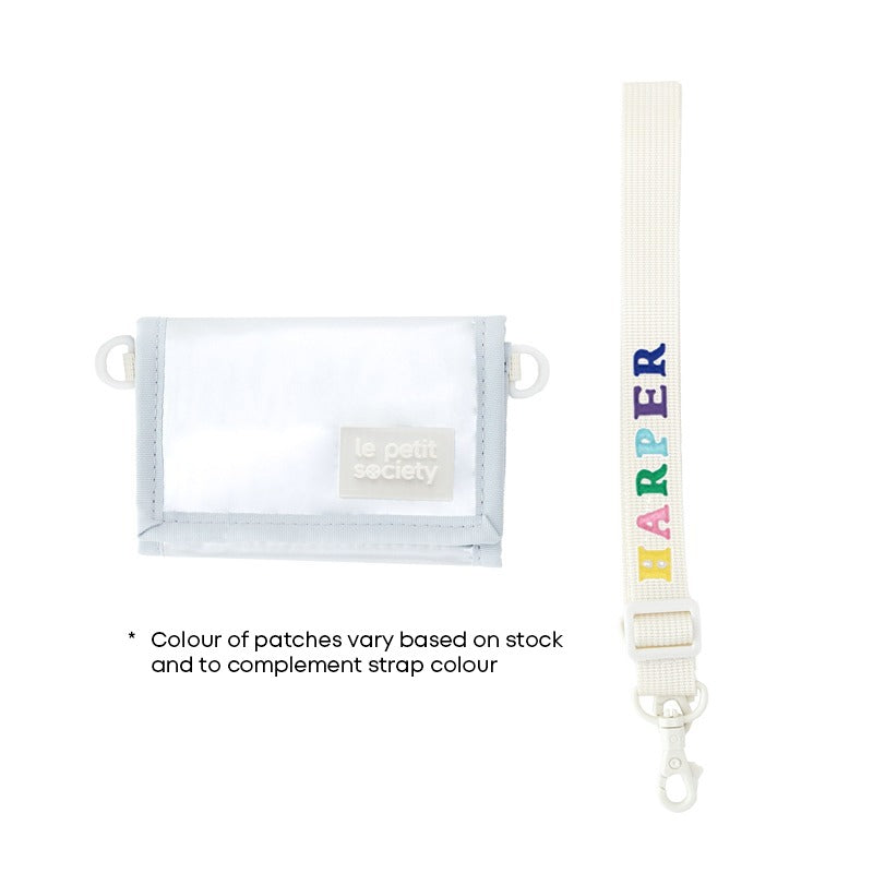 Kids Wallet With Lanyard in Metallic Silver by Le Petit Society — image 6