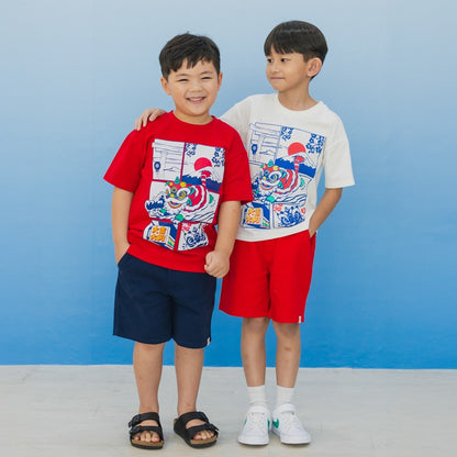 Bermuda Shorts with Adjustable Waistband in Navy by Le Petit Society — image 2