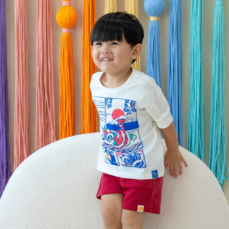 Kids Shorts in Red by Le Petit Society — image 8