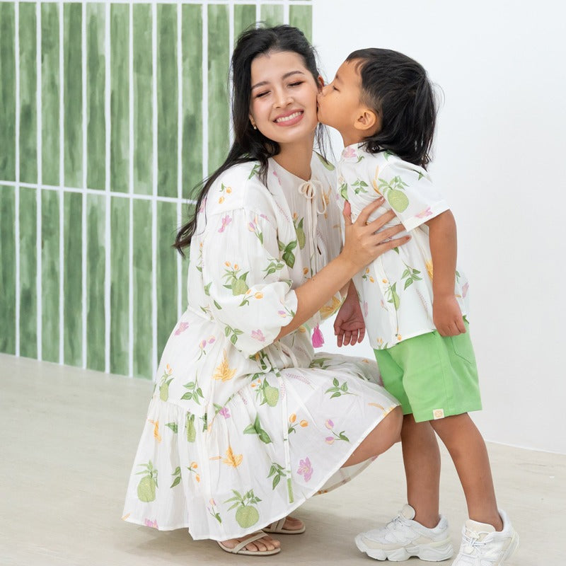 Heritage Series - Ladies Dress in Tropical Durian Print by Le Petit Society — image 2