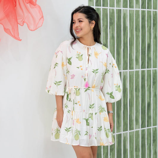 Heritage Series - Ladies Dress in Tropical Durian Print by Le Petit Society