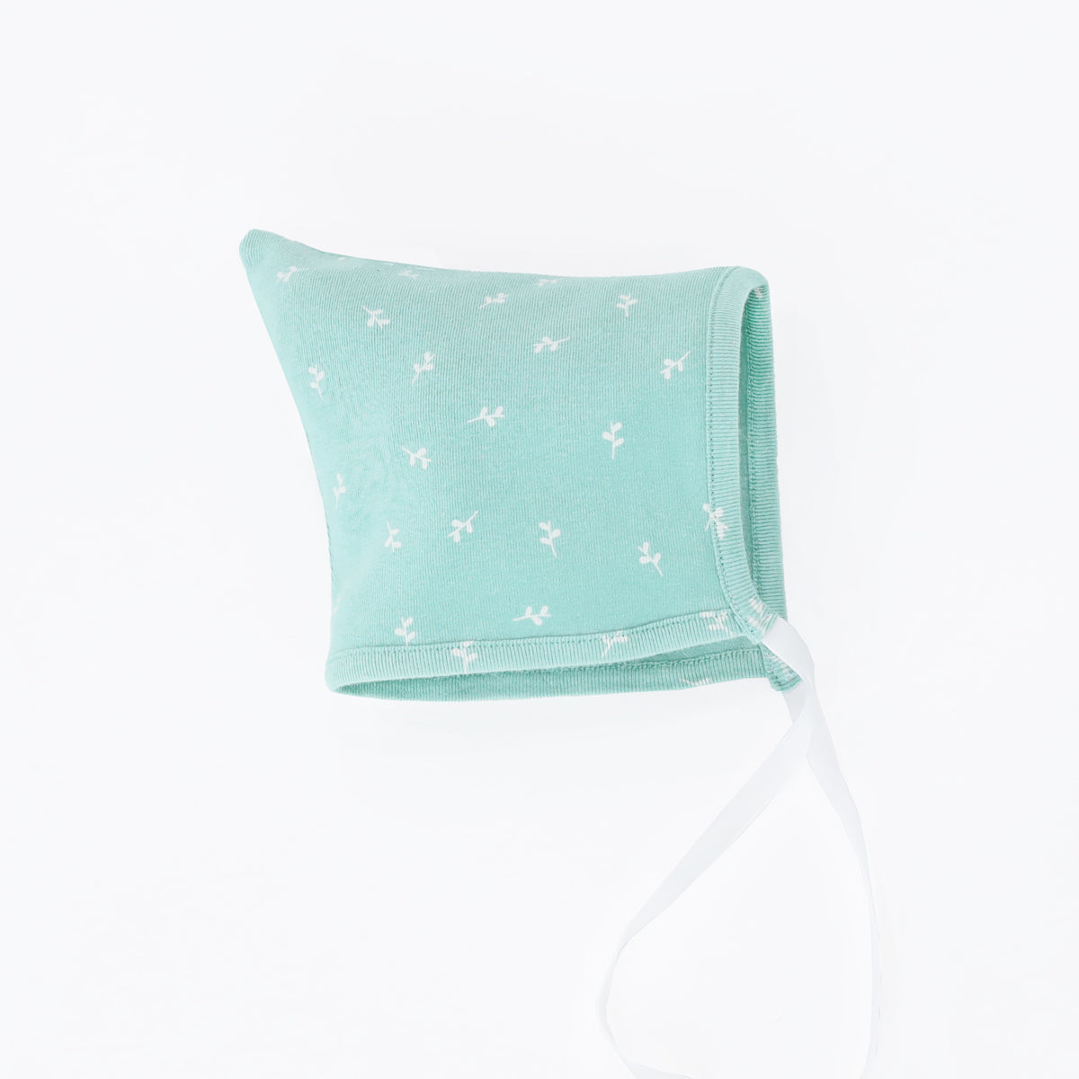 Organic Baby Bonnet Hat in Leaf Print by Le Petit Society