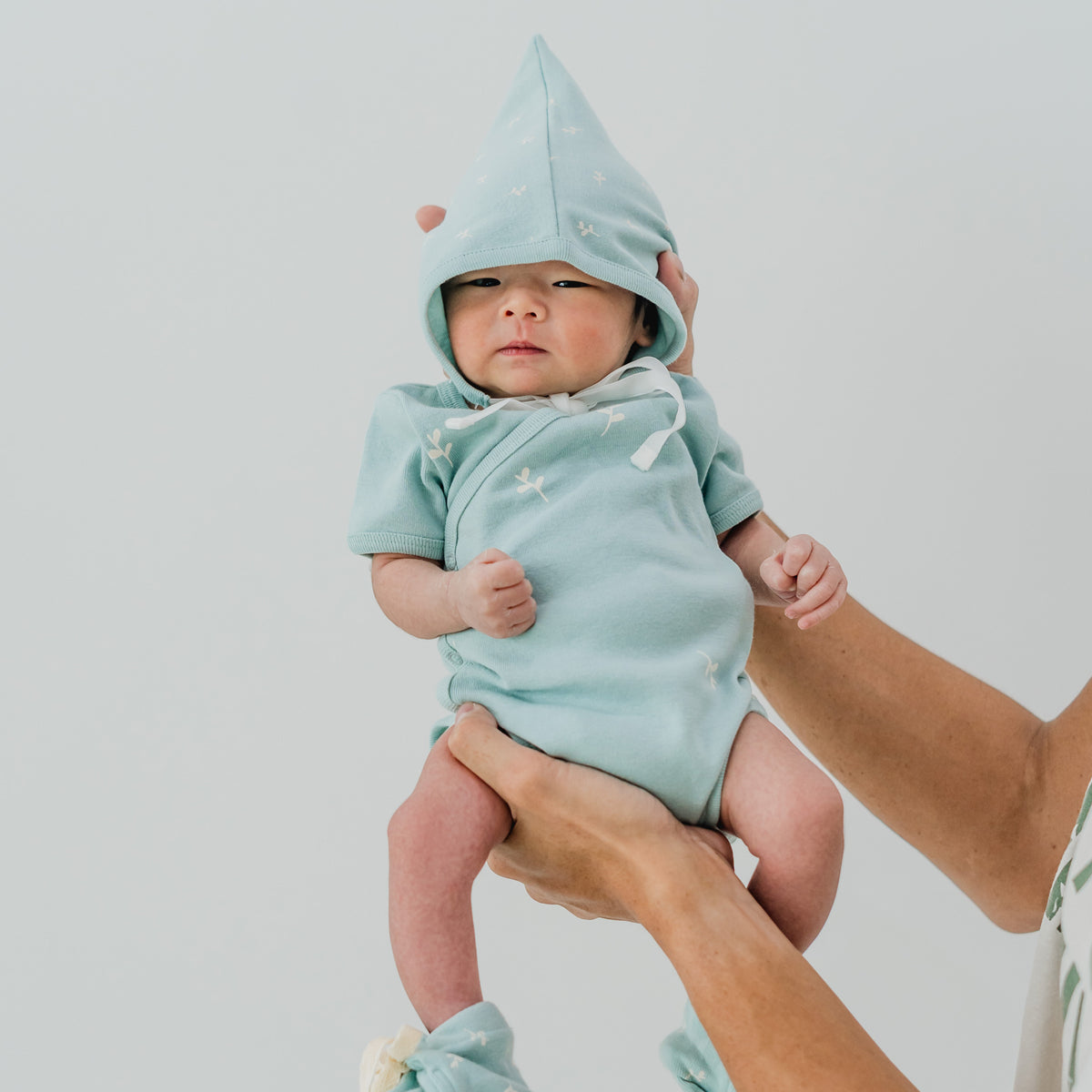 Organic Baby Bonnet Hat in Leaf Print by Le Petit Society — image 8