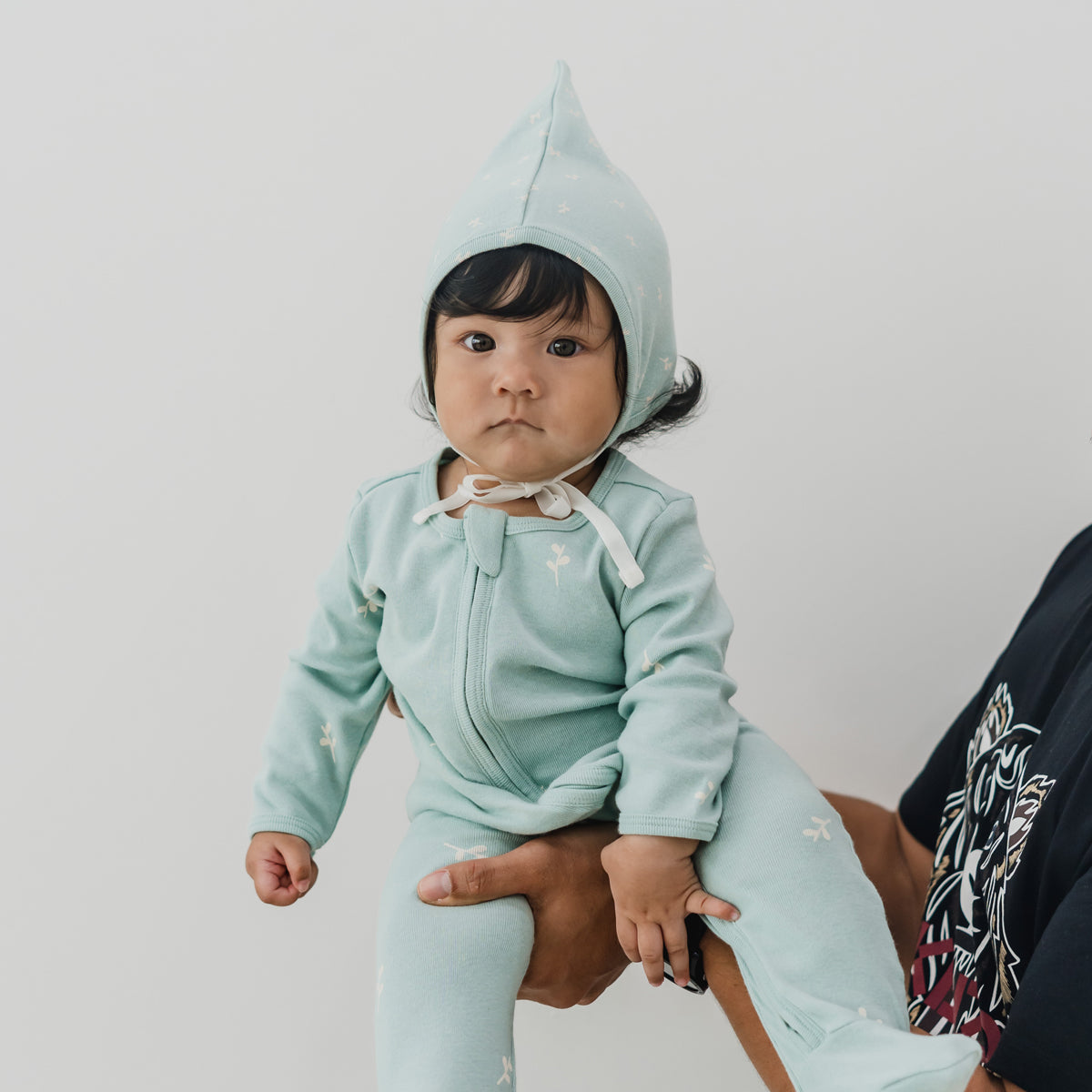 Organic Baby Bonnet Hat in Leaf Print by Le Petit Society — image 9
