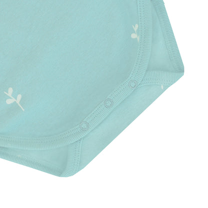Baby Organic Kimono Romper in Leaf Print by Le Petit Society — image 3