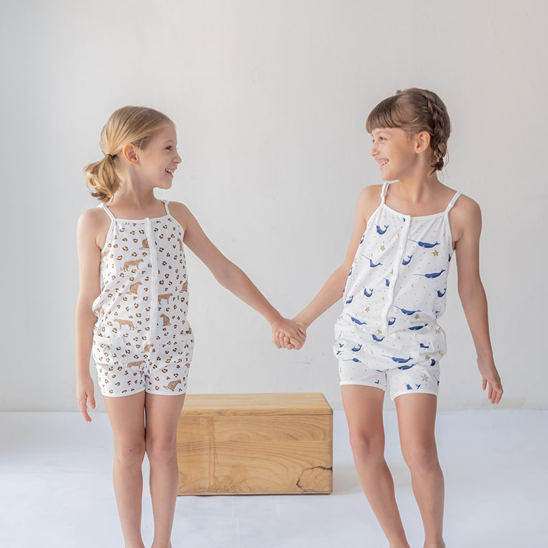 Girls Safari Jumpsuit in Leopard Print by Le Petit Society — image 6