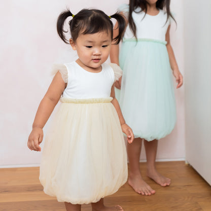 Flower Girl Series - Bubble Dress in Champagne by Le Petit Society — image 3