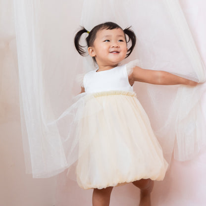 Flower Girl Series - Bubble Dress in Champagne by Le Petit Society — image 2