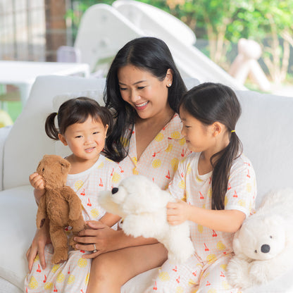 Loungewear - Girls Dress in Lemon & Cherry Print by Le Petit Society — image 5