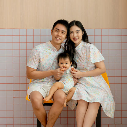 Chinese Motif Series - Men's Shirt in Pastel Rainbow Motif (Classic Fit) by Le Petit Society — image 5