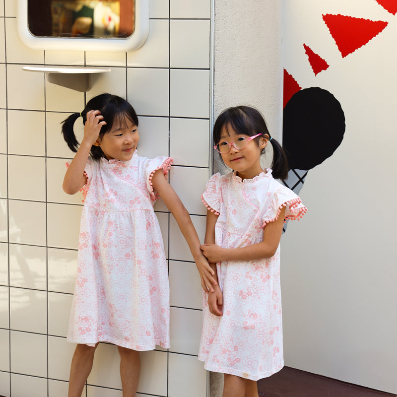 Chinese Motif Series - Girls Cheongsam in Pink Floral Motif by Le Petit Society — image 11