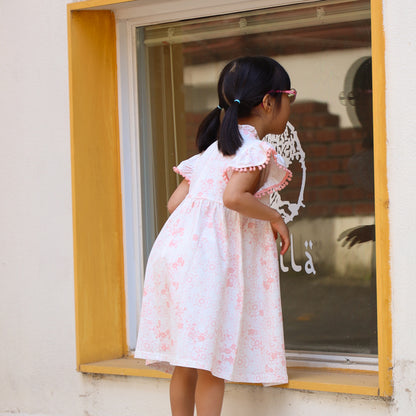 Chinese Motif Series - Girls Cheongsam in Pink Floral Motif by Le Petit Society — image 2